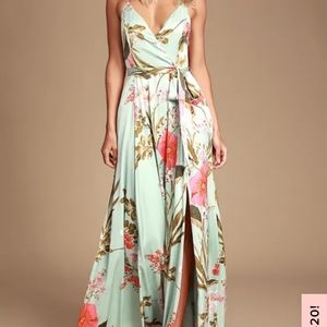 Lulus Still the One Sage Green Floral Maxi
